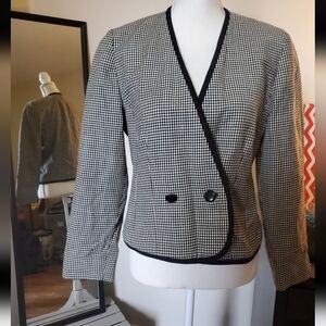 Pendleton Vintage Petite Houndstooth Blazer Size 10